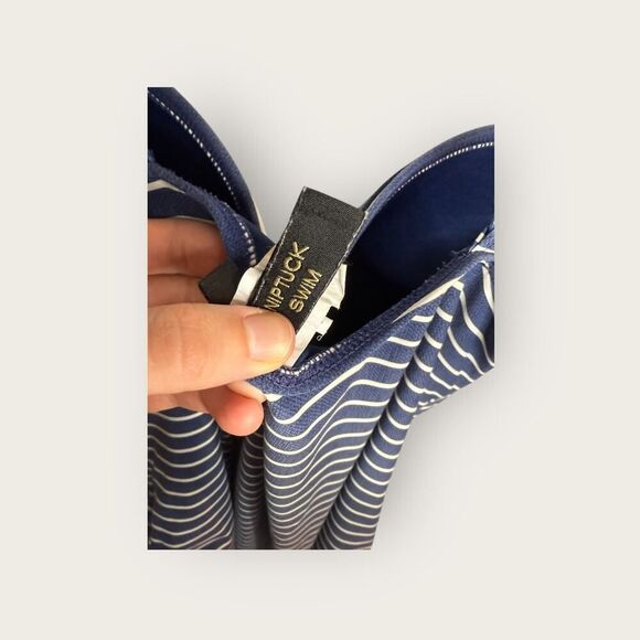 Niptuck Sorrento Stripe Joanne One Piece Swimsuit Blue White Size 12 - Picture 6 of 8